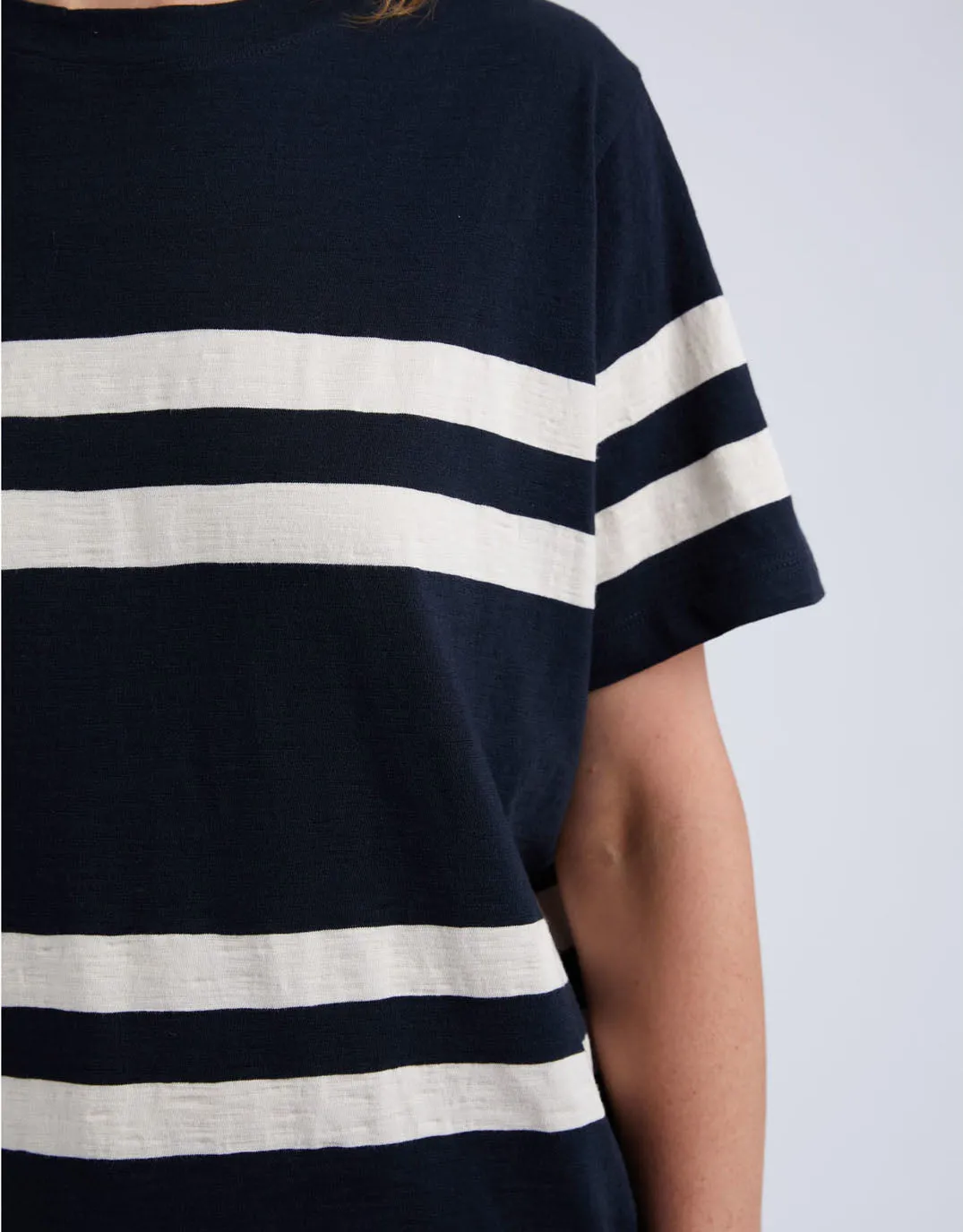 Allegra Short Sleeve Tee - Navy/White Stripe