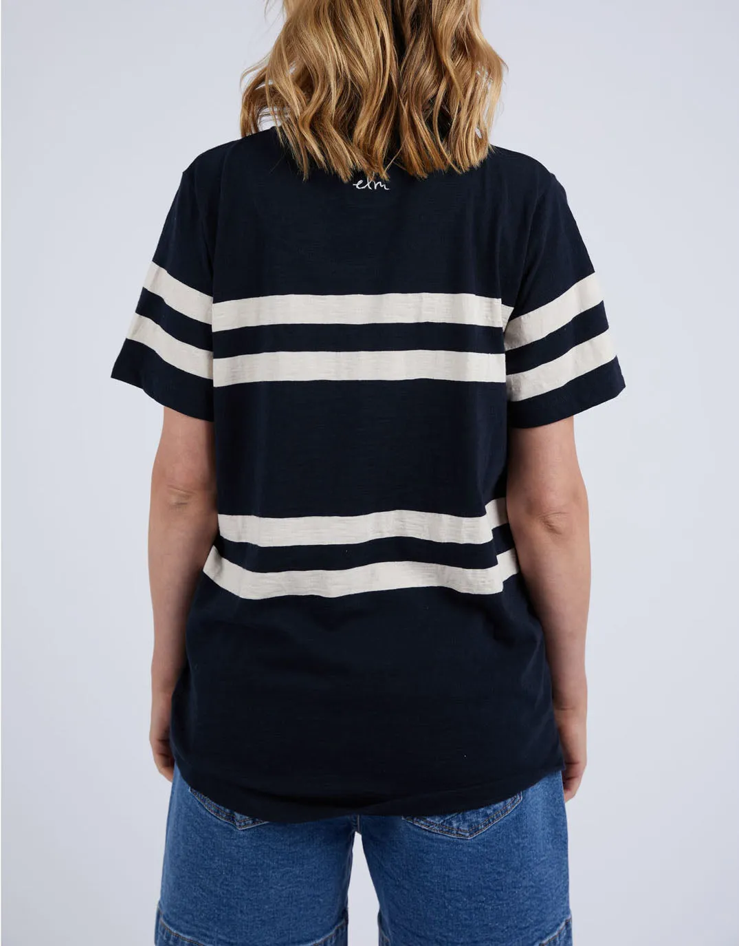 Allegra Short Sleeve Tee - Navy/White Stripe