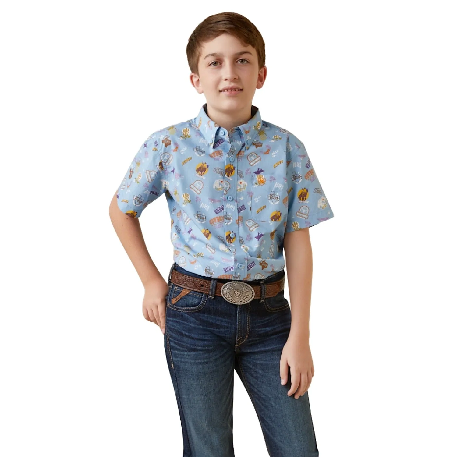 Ariat Boy's Maurico Classic S/S Shirt Blue