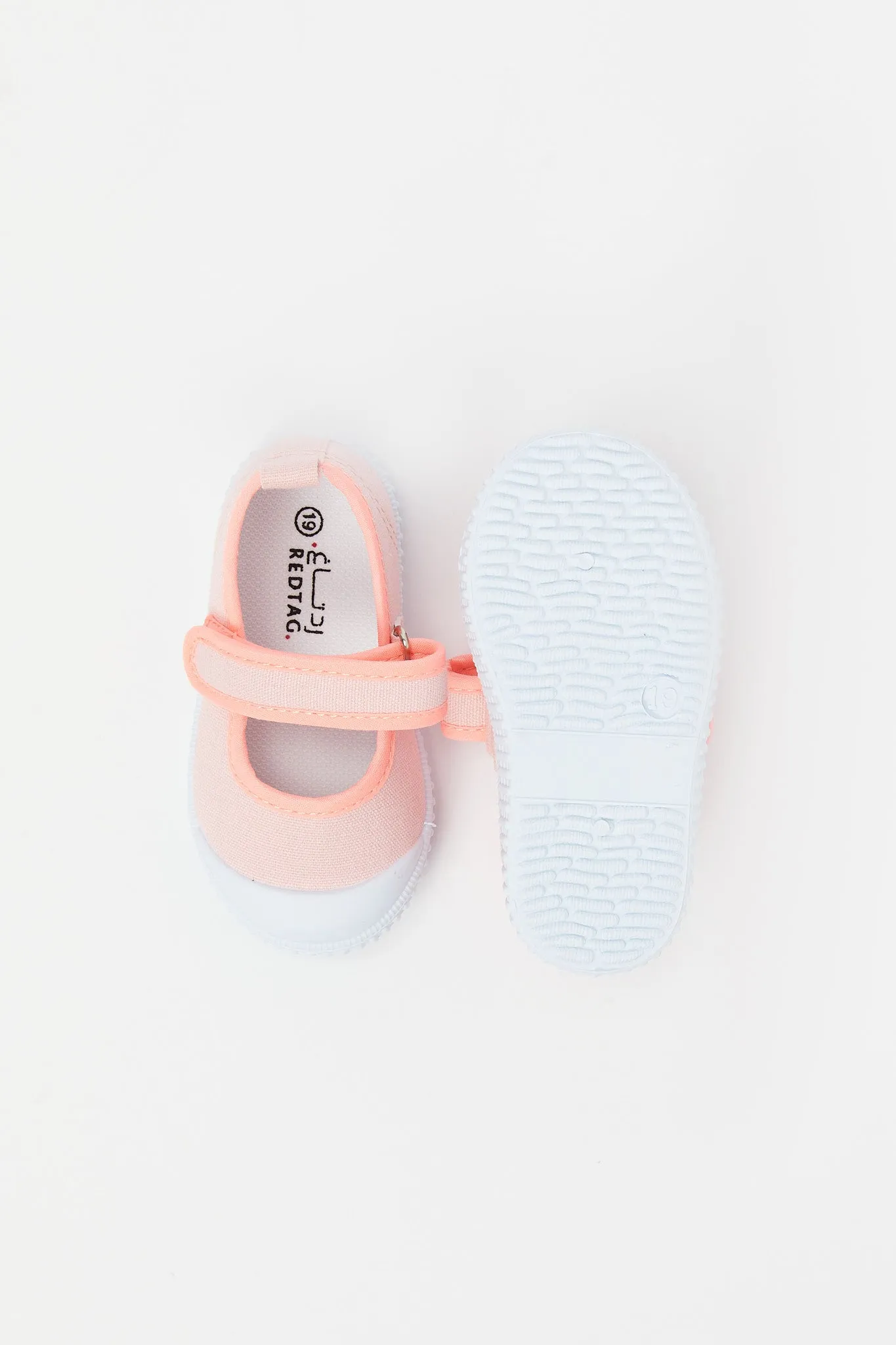 Baby Girls Pink Velcro Strap Pump