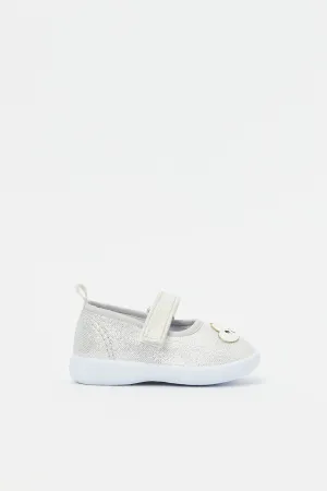 Baby Girls White Velcro Strap Pump