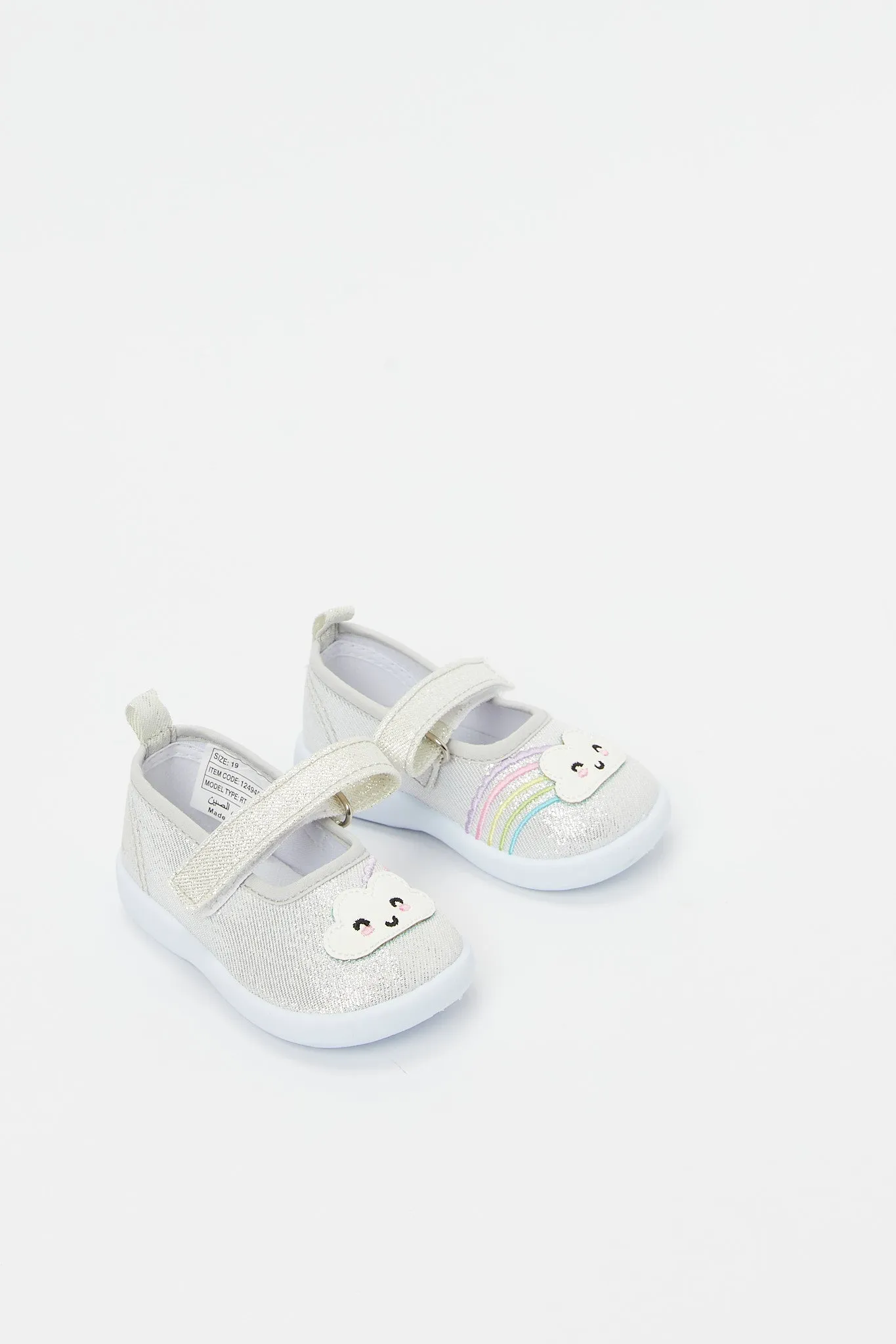 Baby Girls White Velcro Strap Pump