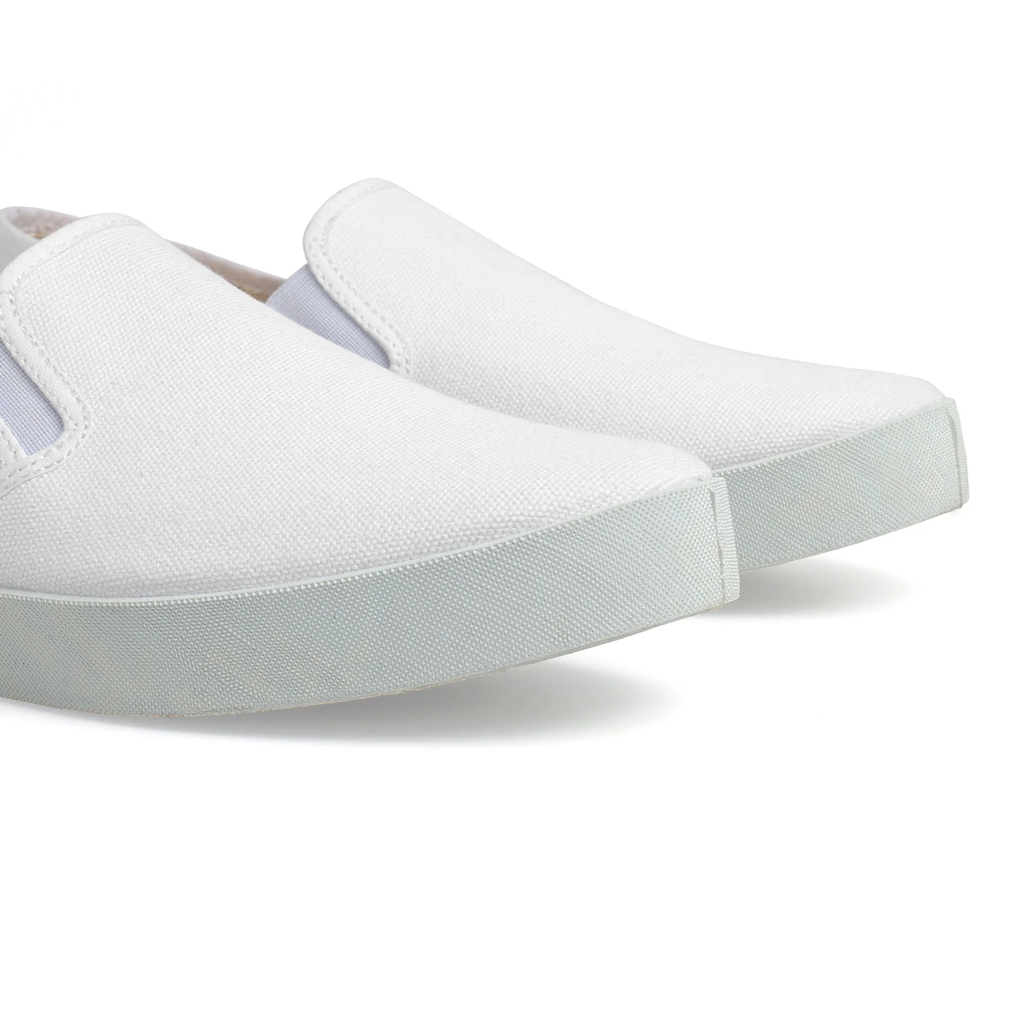 Barcelona Organic Cotton Canvas Slip Ons - White