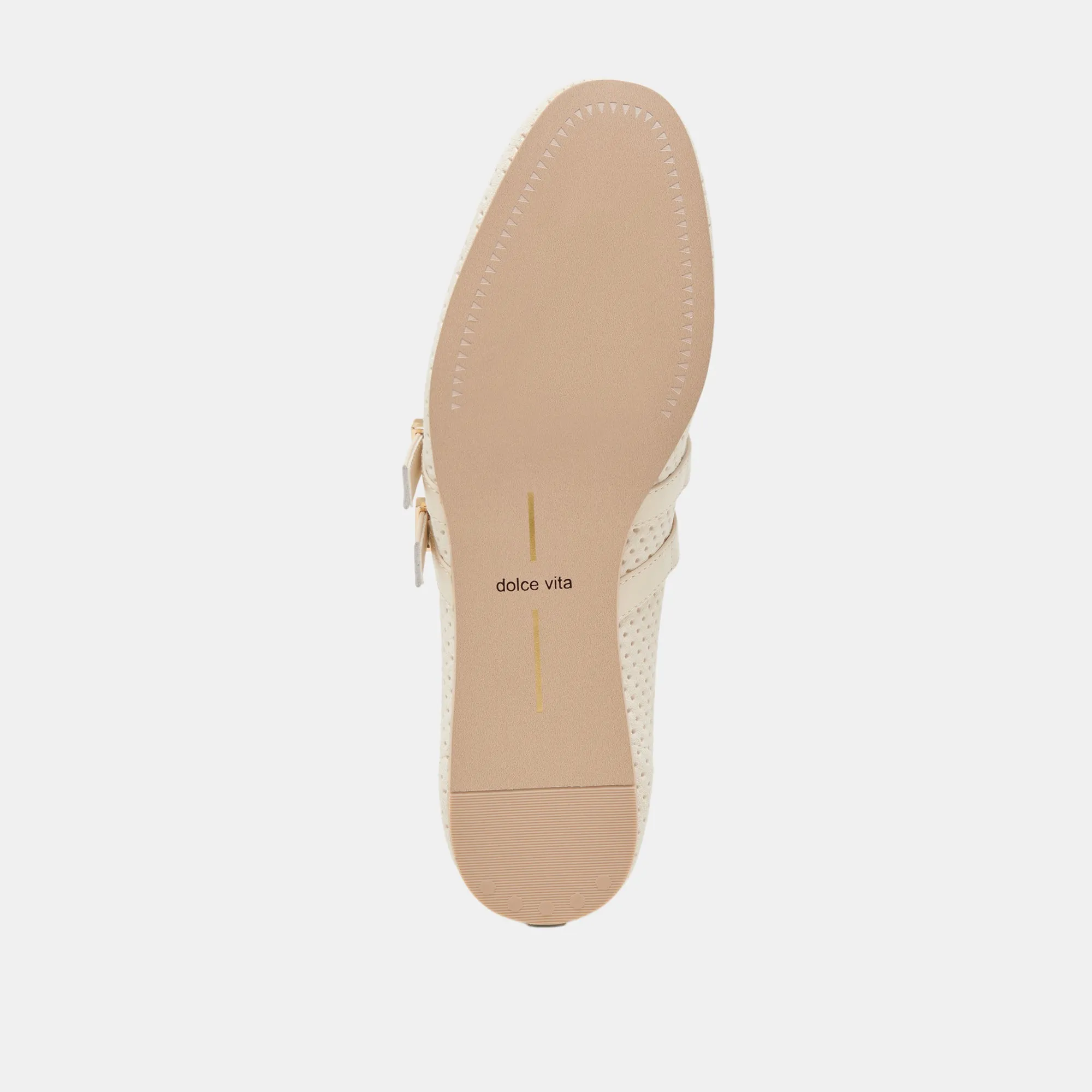 BAYLEE BALLET FLATS BONE PERFORATED SUEDE