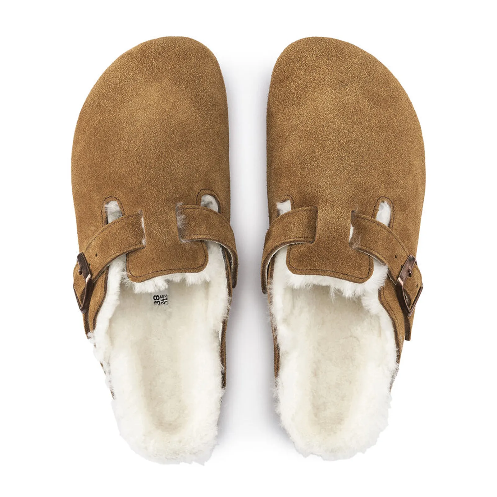 Birkenstock Boston Clog (Women) - Mink Suede/Natural Shearling