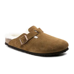 Birkenstock Boston Clog (Women) - Mink Suede/Natural Shearling