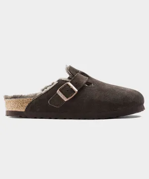 Birkenstock Boston Shearling in Mocha Suede