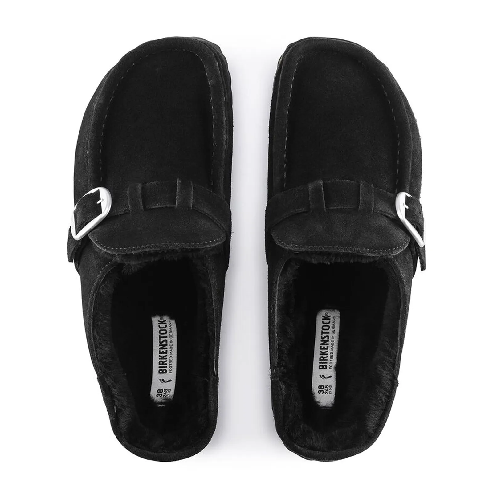 Birkenstock Buckley Narrow Clog (Women) - Black Suede/Black Shearling