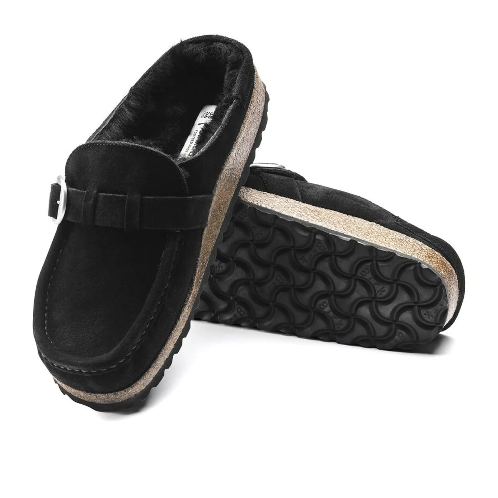 Birkenstock Buckley Narrow Clog (Women) - Black Suede/Black Shearling