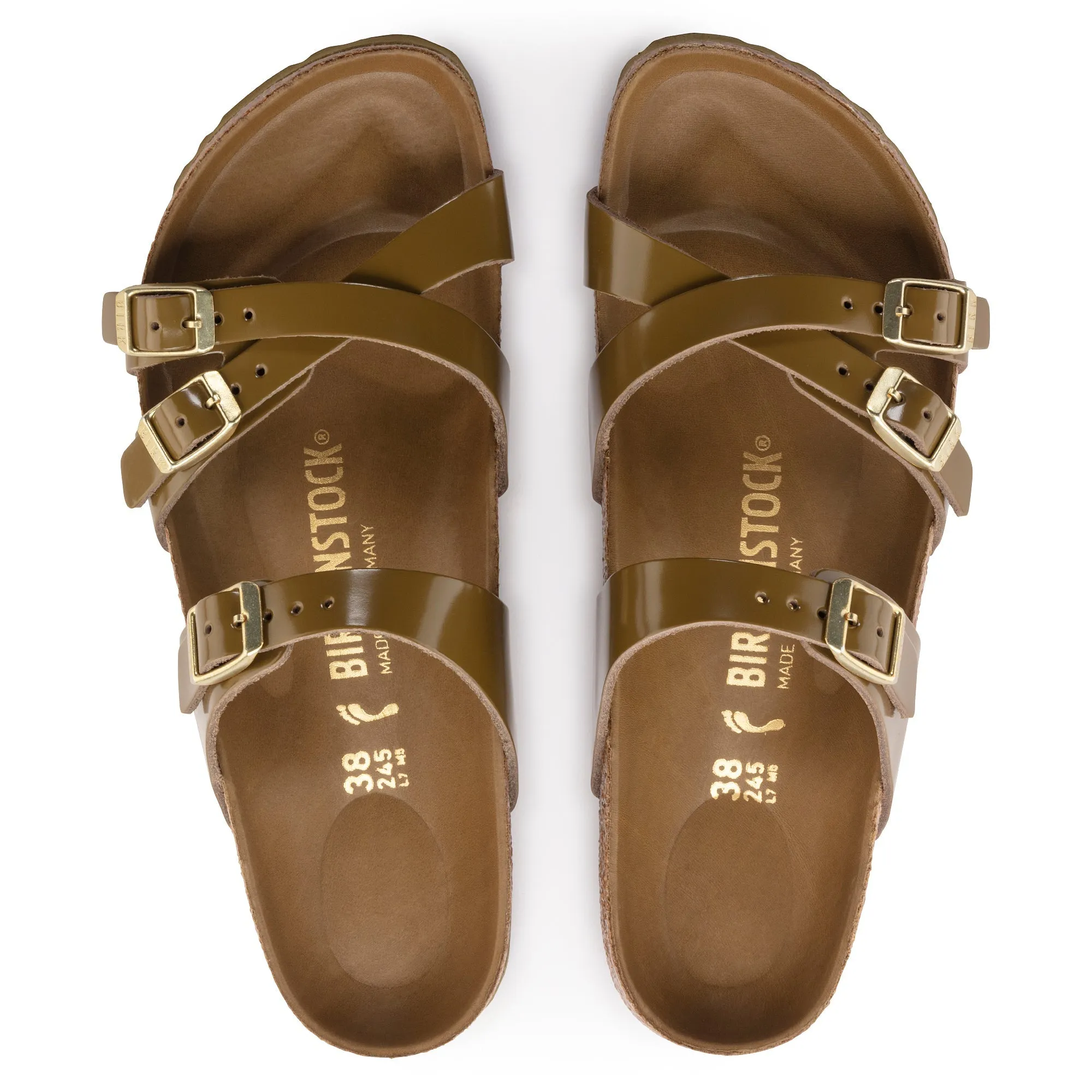 Birkenstock Franca Hex Natural Leather Patent High Shine Women's