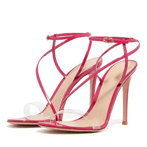 Chic Roman-Inspired Cross Strap Heeled Sandals for Women