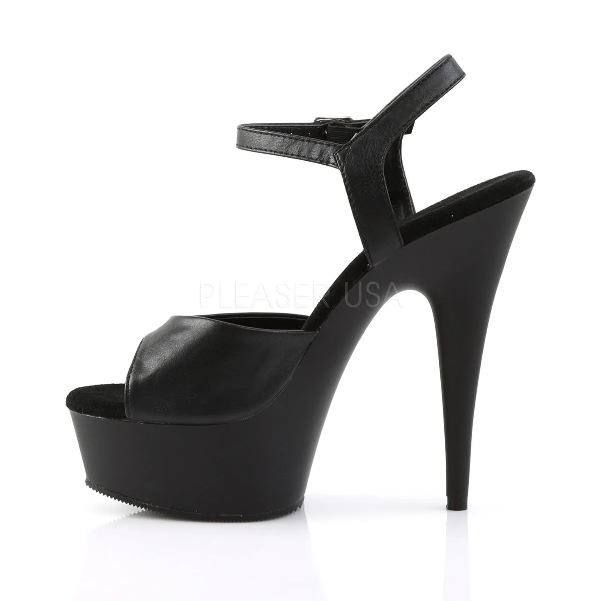 Delight-609 Black PU Platform Sandals