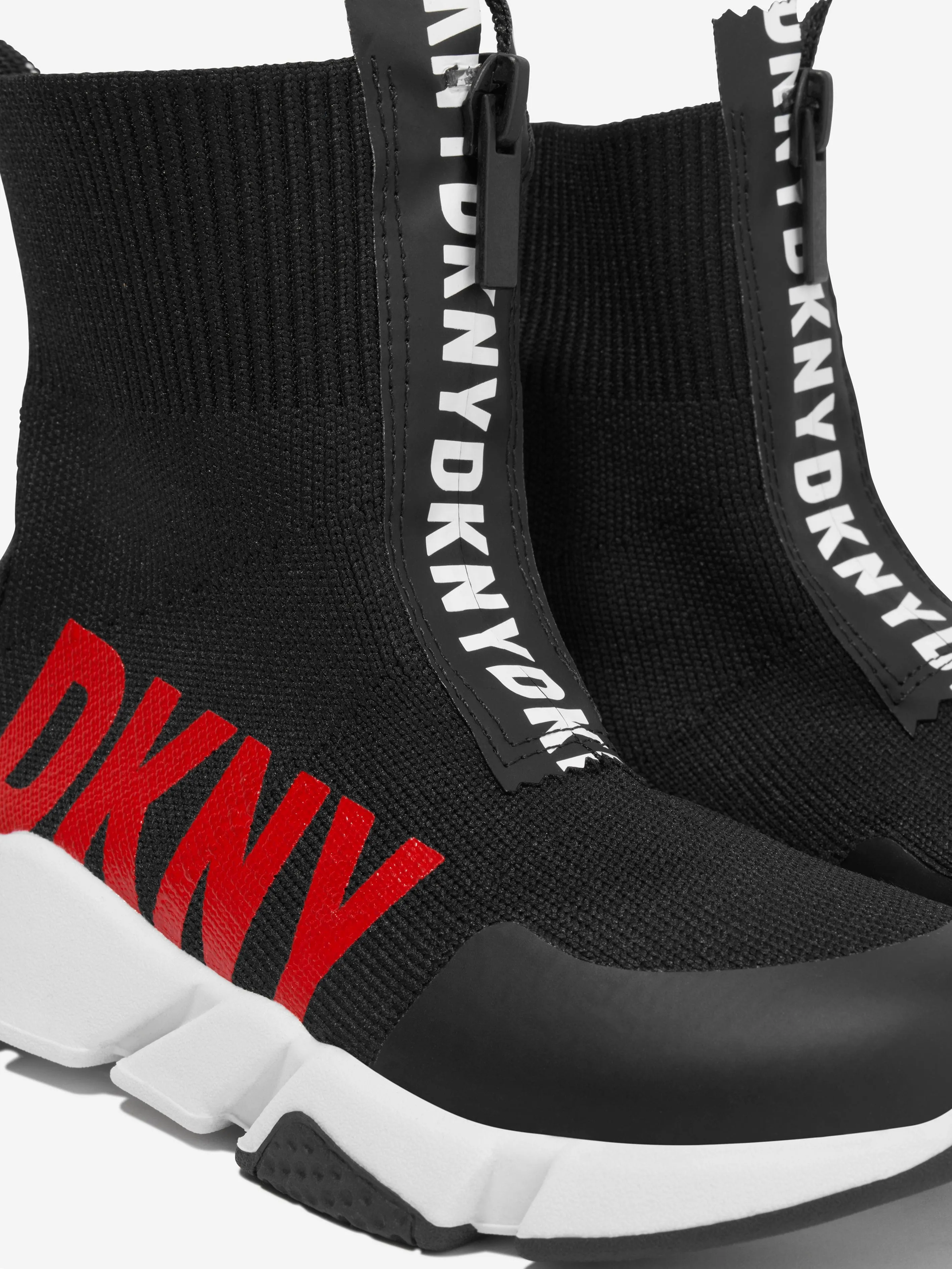 DKNY Kids Logo Sock Trainers in Black