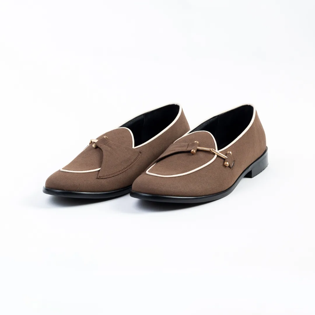 Eclecta Suede Side Buckle Slip Ons - Classic Brown