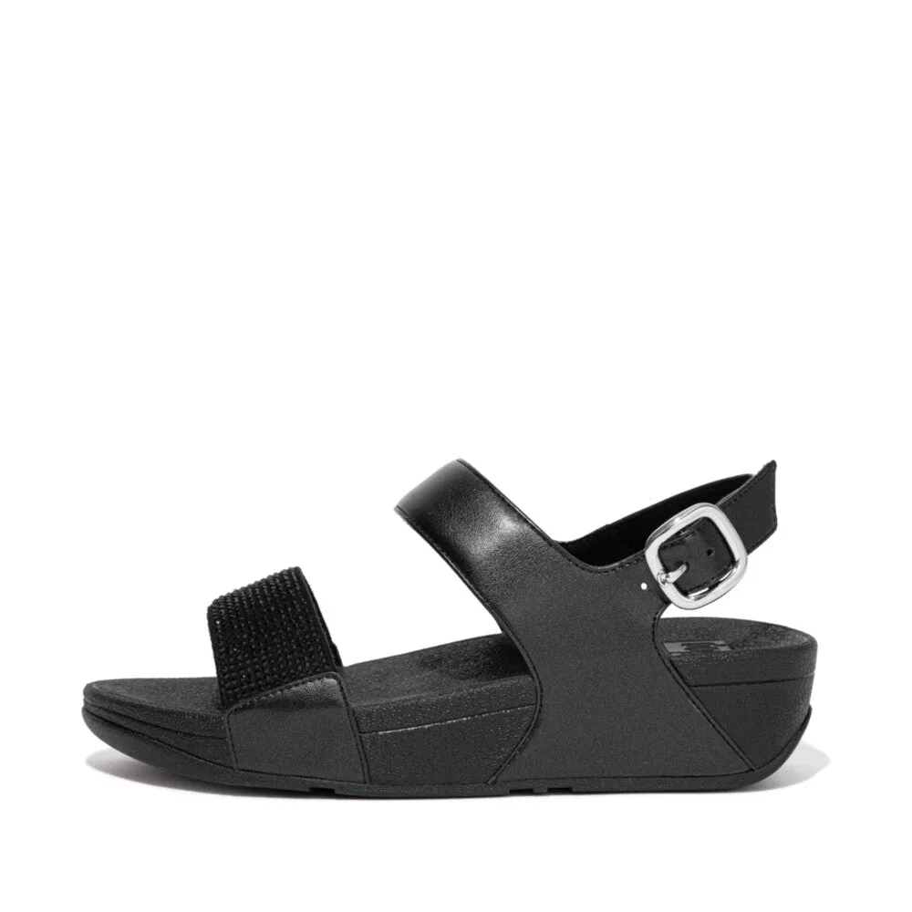 FitFlop Lulu Crystal Embellished Back-Strap Sandals Black