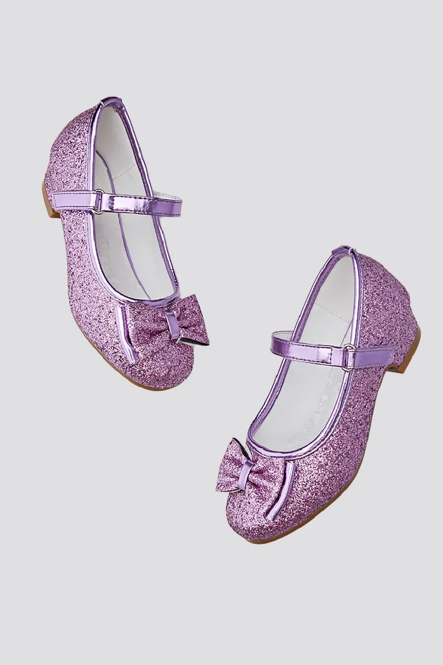 Girls Glitter Mary Jane Low Heel Shoes