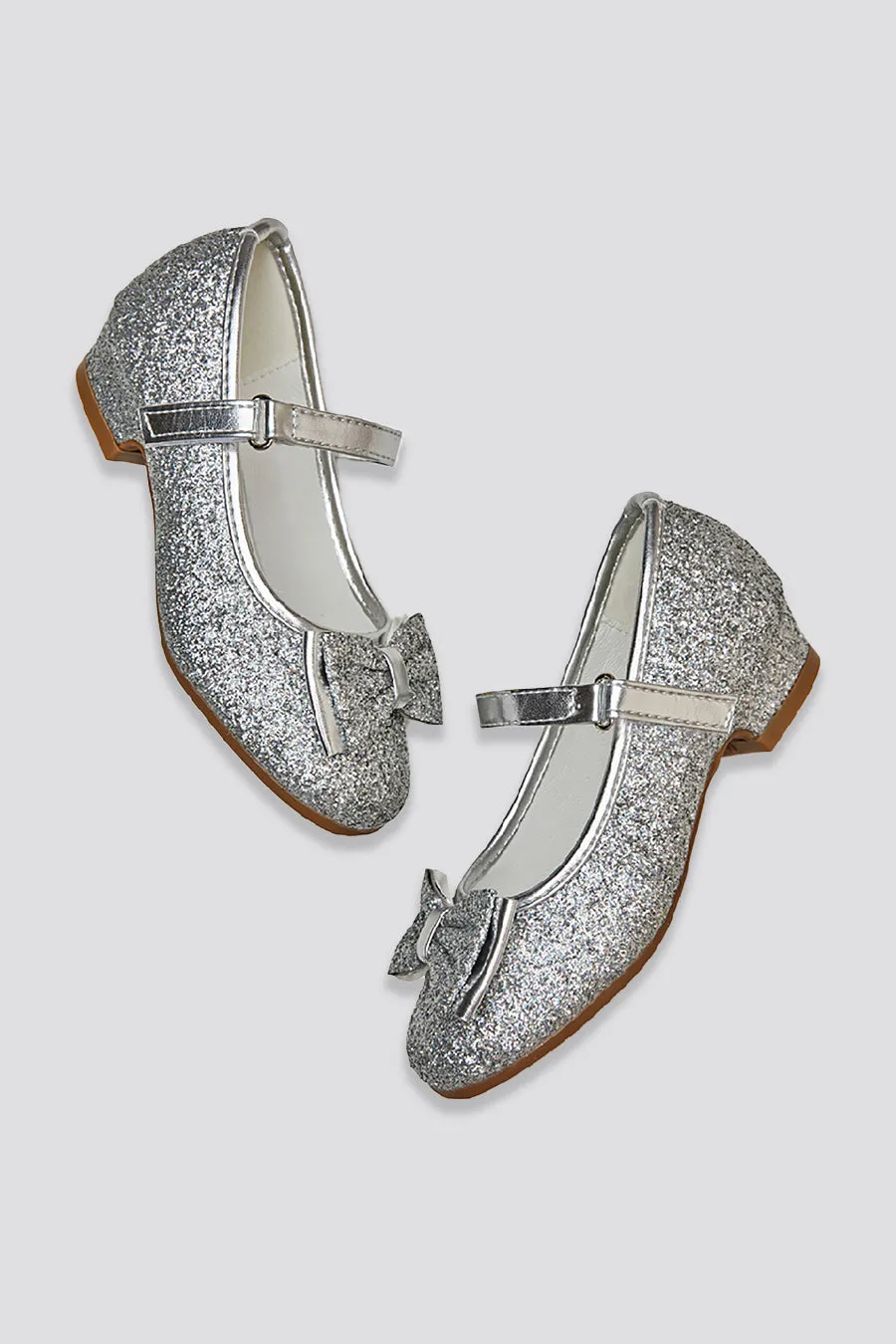 Girls Glitter Mary Jane Low Heel Shoes