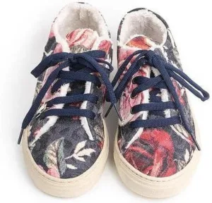 Girls Navy Flower Trainer