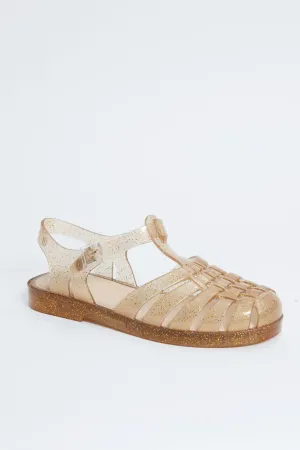 Gold Glitter Possession Sandals