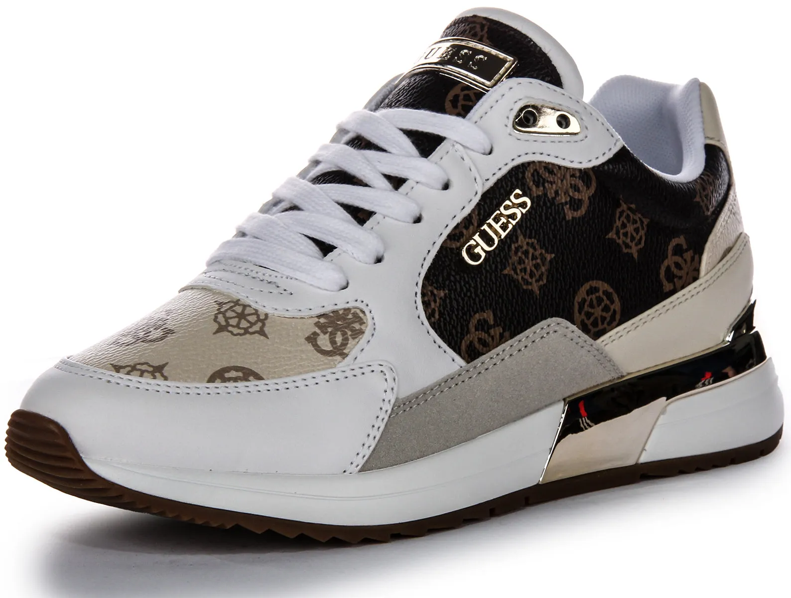 Guess Moxea10 Sneaker In Brown Multi For Women