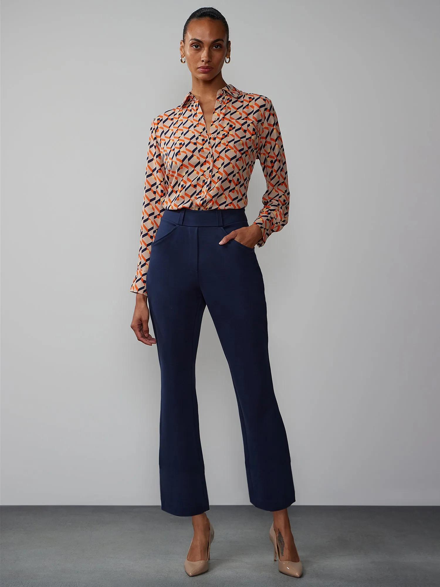 High Rise Wide Leg Ponte Pant