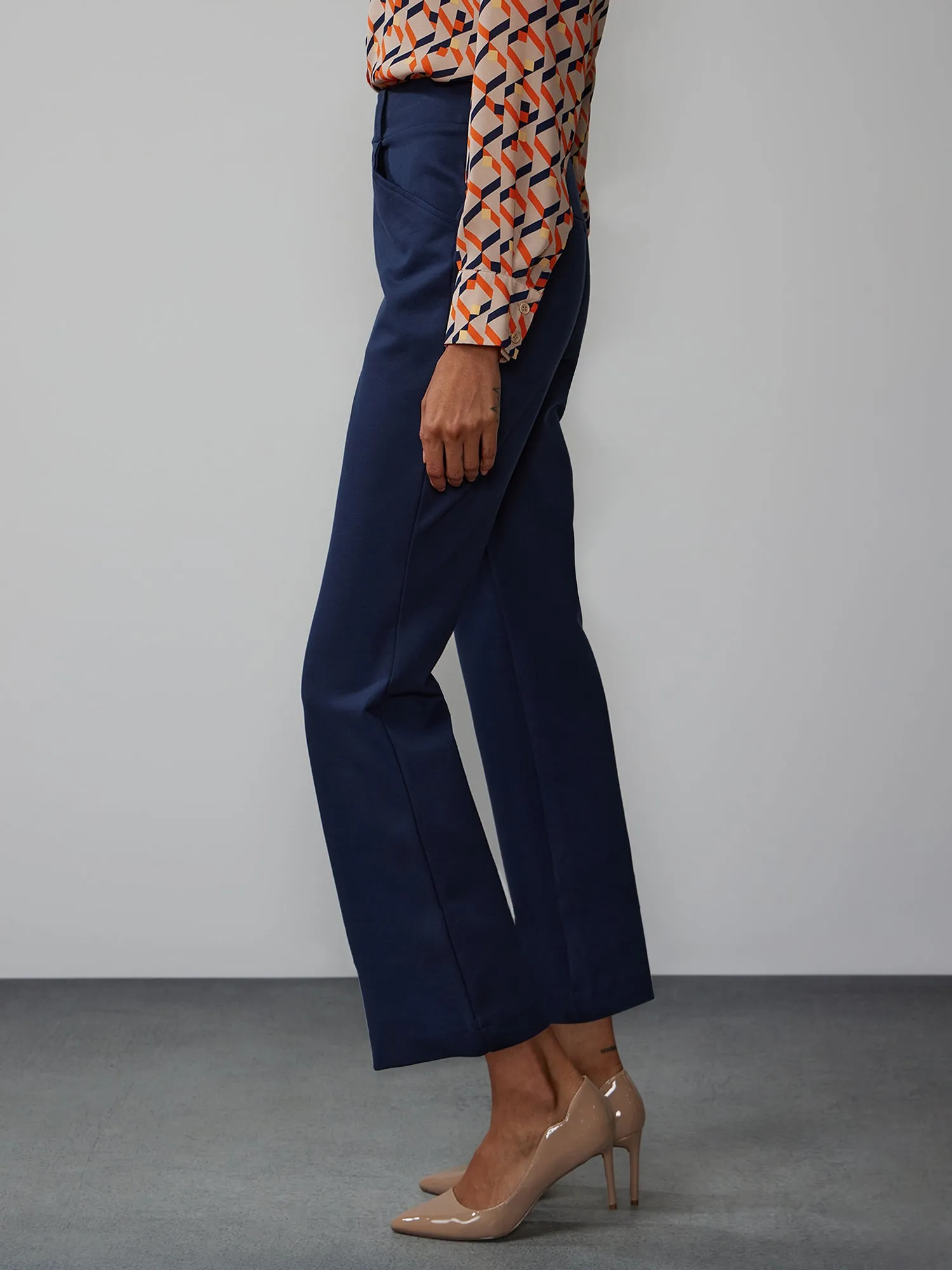 High Rise Wide Leg Ponte Pant