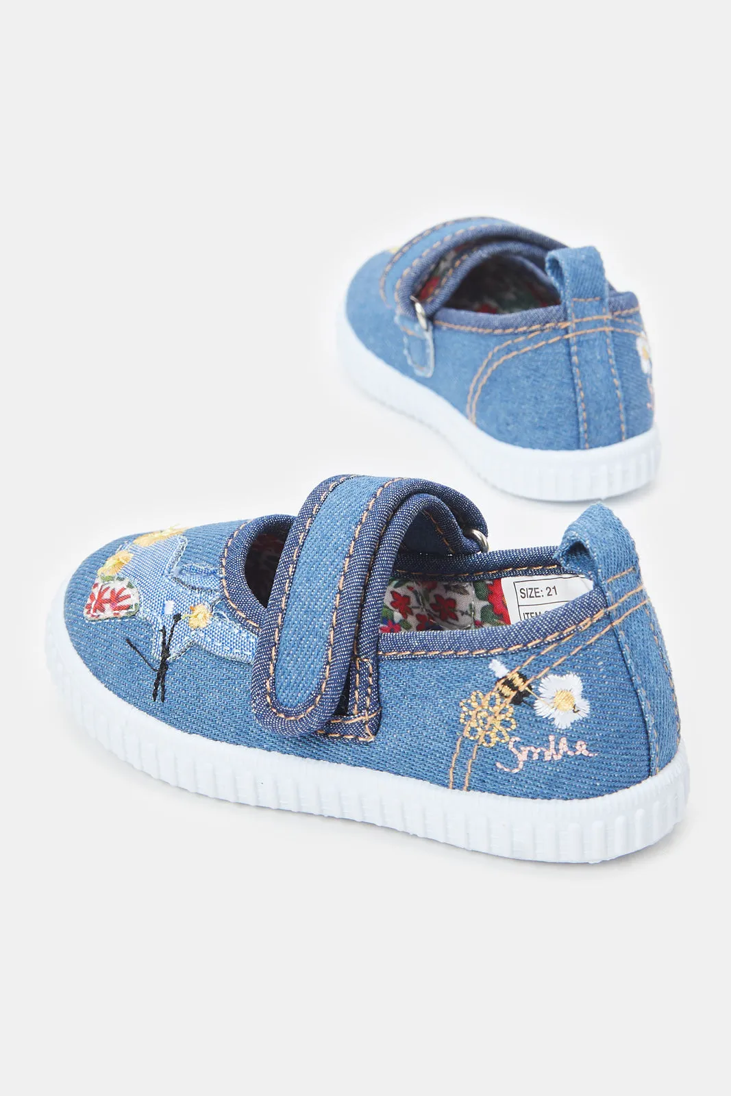 Infant Girls Blue Bunny Pump