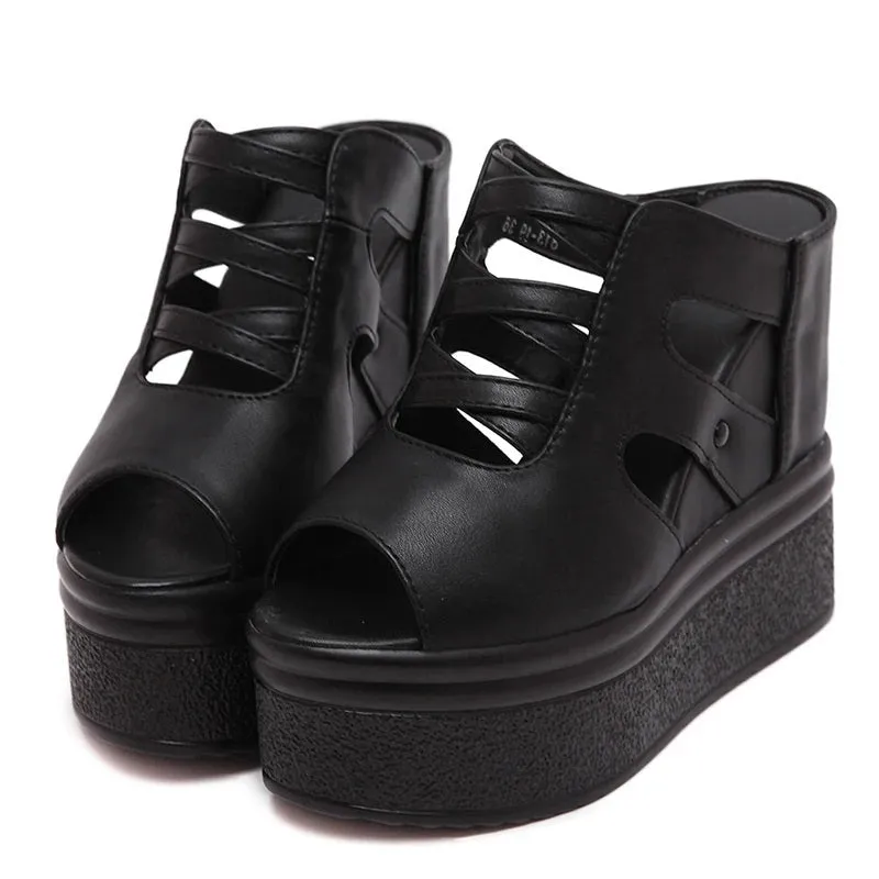 Joskaa 2024 New Chunky Heeled Platform Sandals