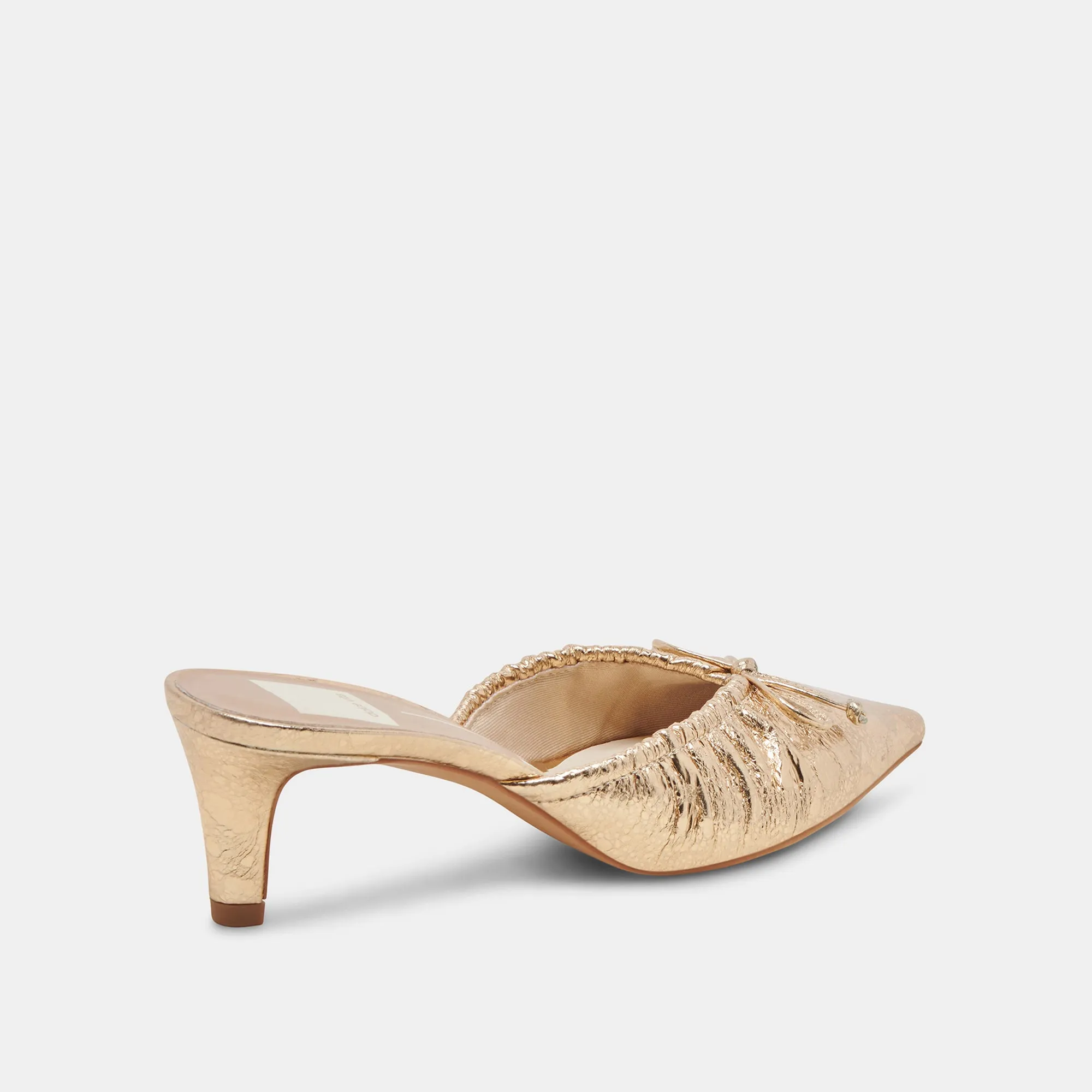 KAIRI MID HEELS GOLD DISTRESSED LEATHER