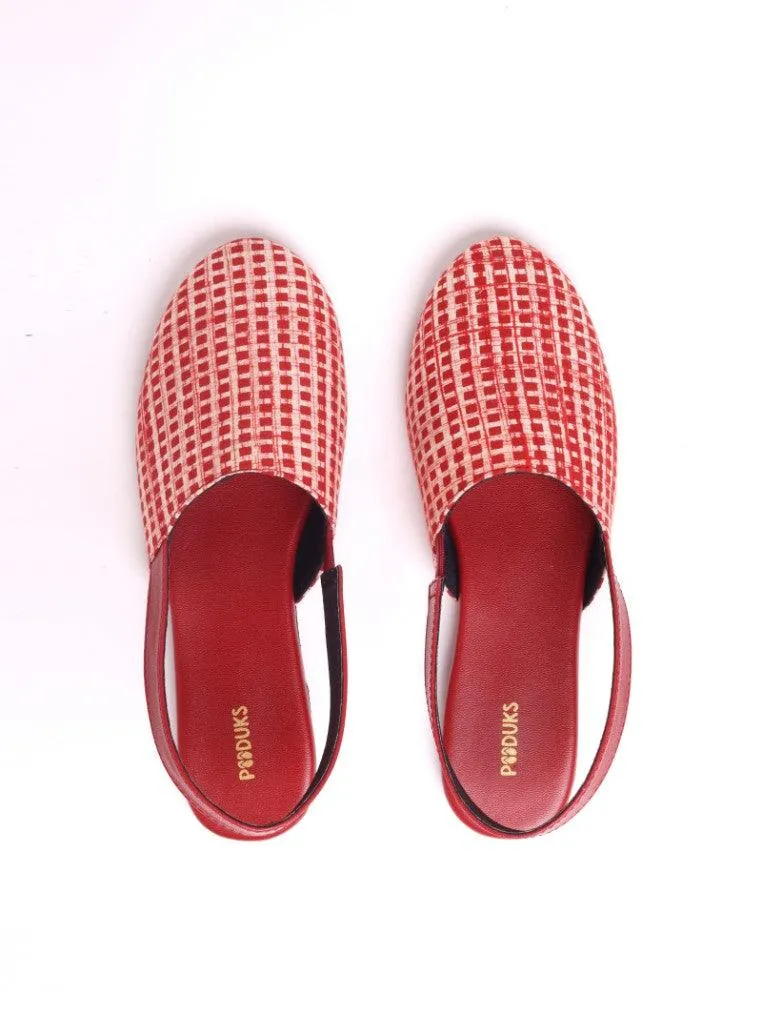 Kaito Red Strip Printed Comfortable  Sandals for Women