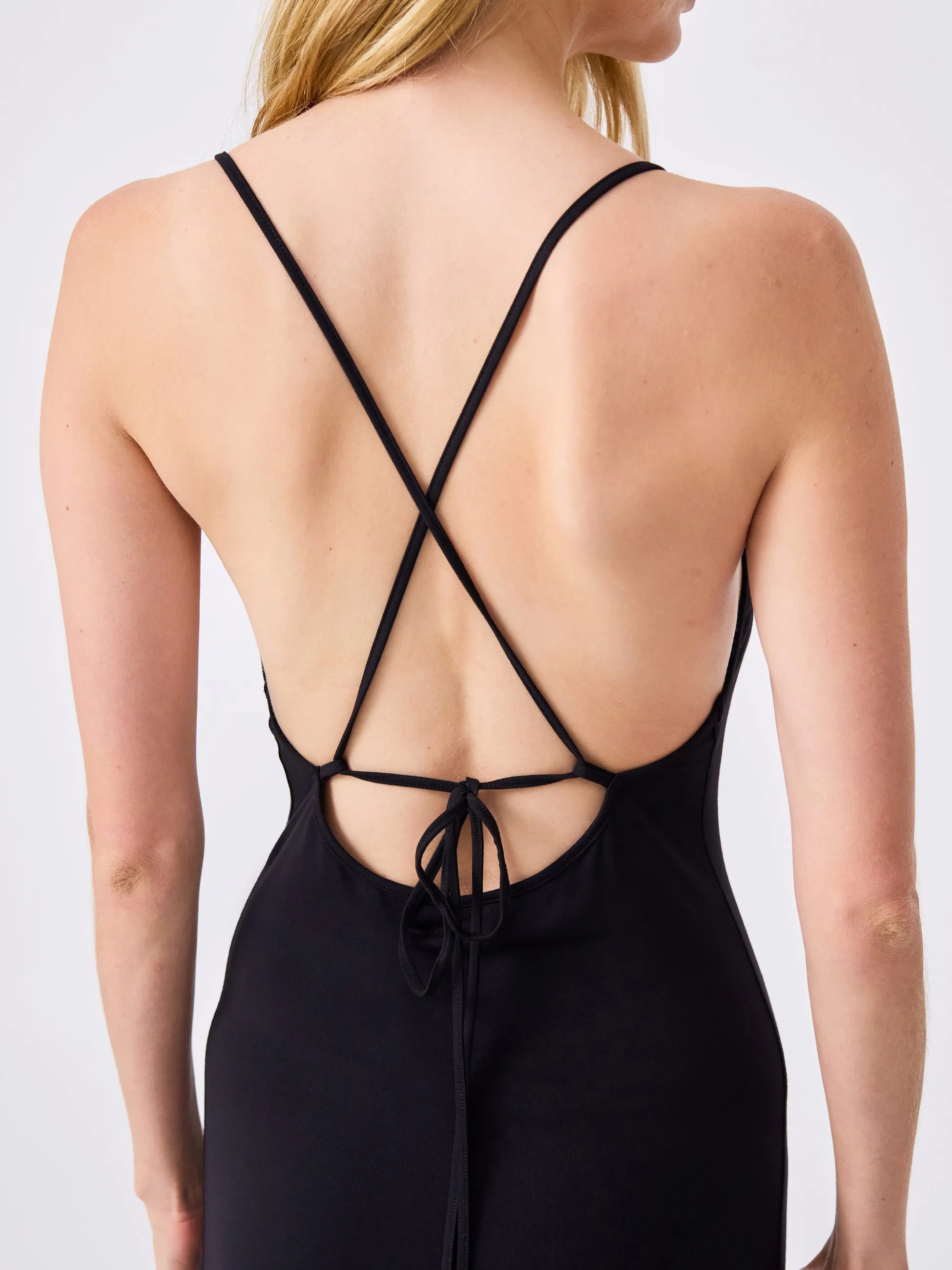 Layla Strappy Back Slip - Black