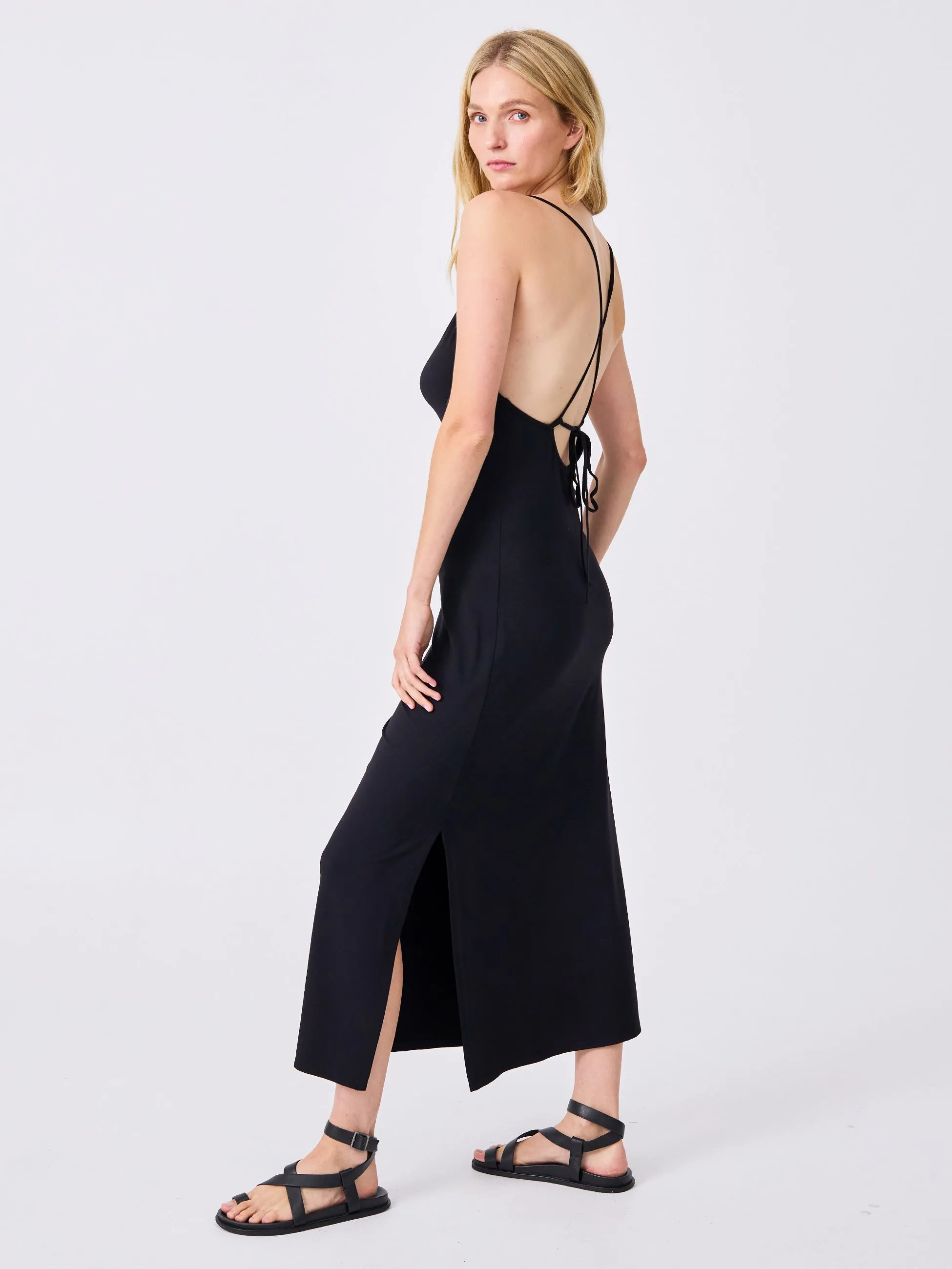 Layla Strappy Back Slip - Black