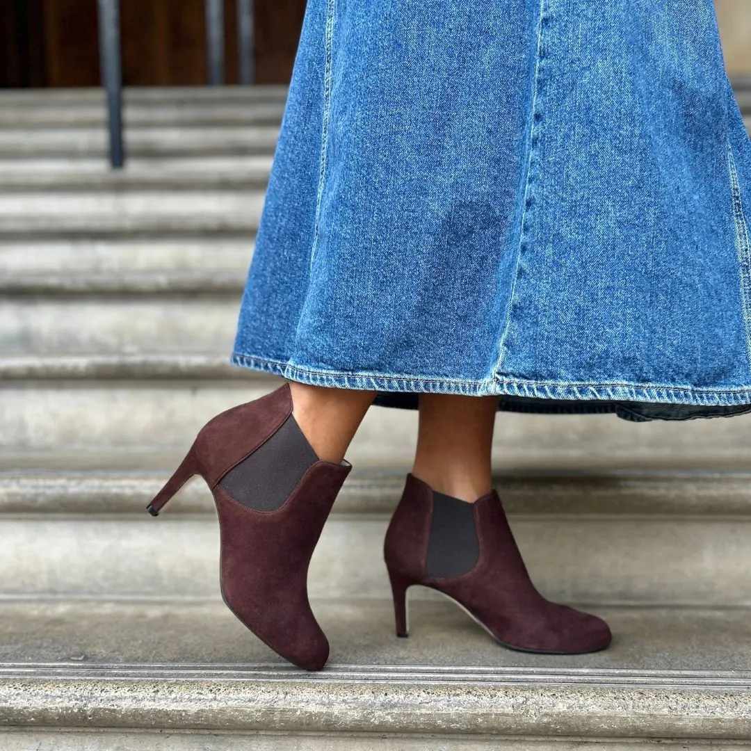 Lily Extra-Wide Fit Boots - Brown Suede