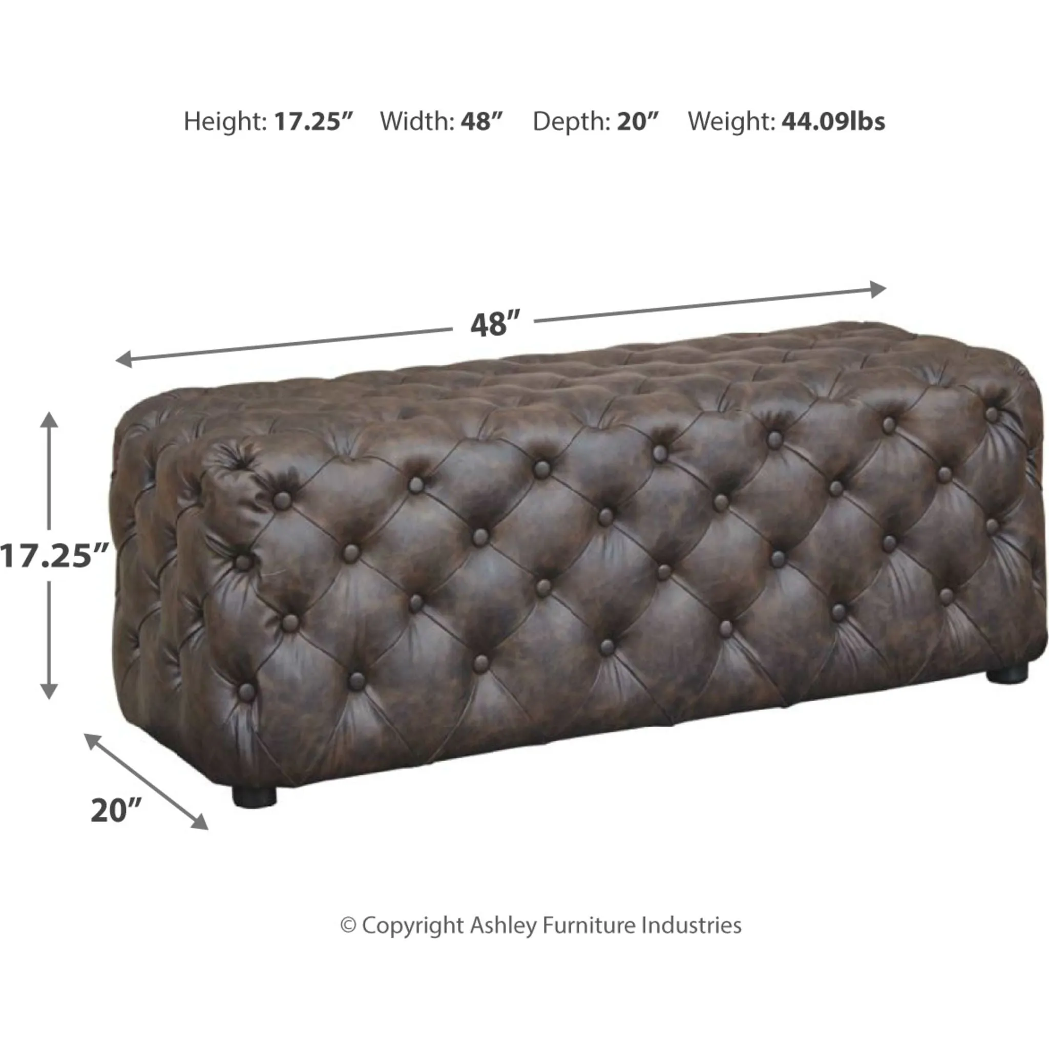 Lister Accent Ottoman - Brown