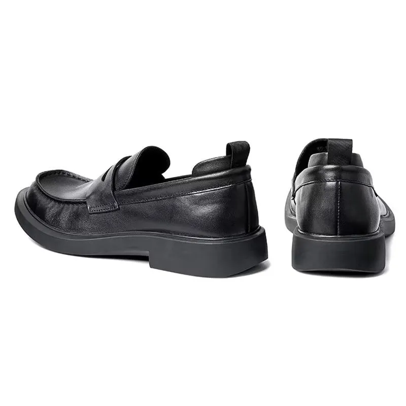 Luxury CrocLux Leather Slip-Ons: Sleek Round Toe