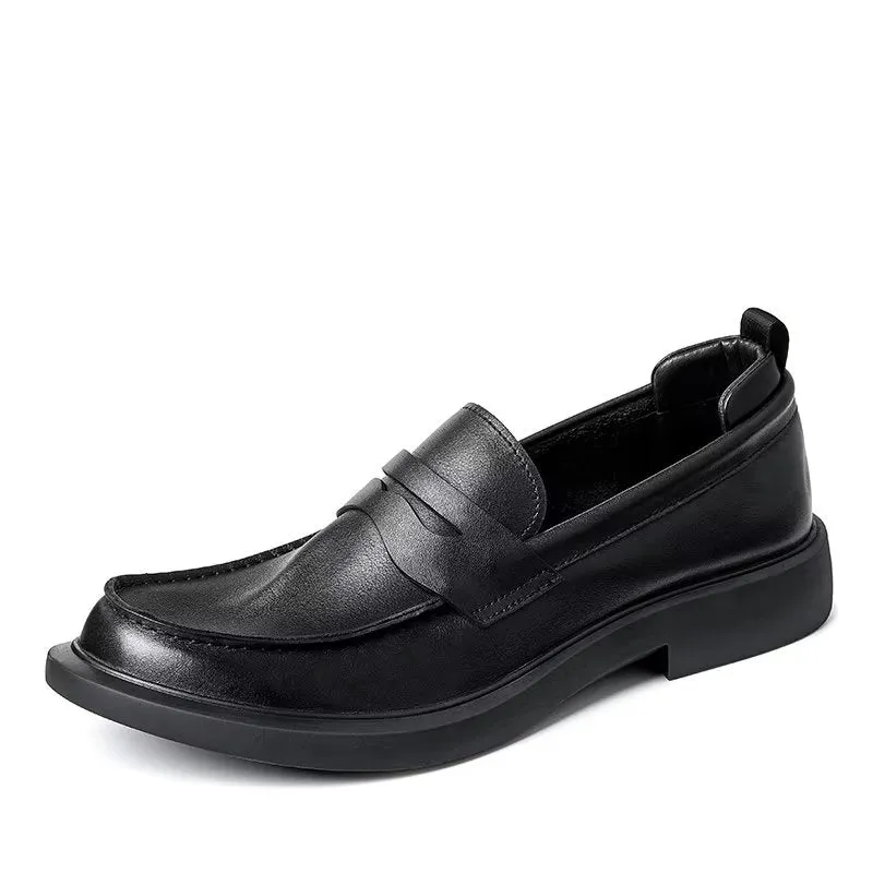 Luxury CrocLux Leather Slip-Ons: Sleek Round Toe