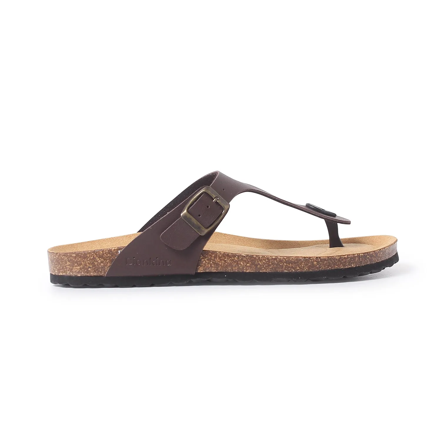 Malaga Vegan Leather Cork Sandal - Brown