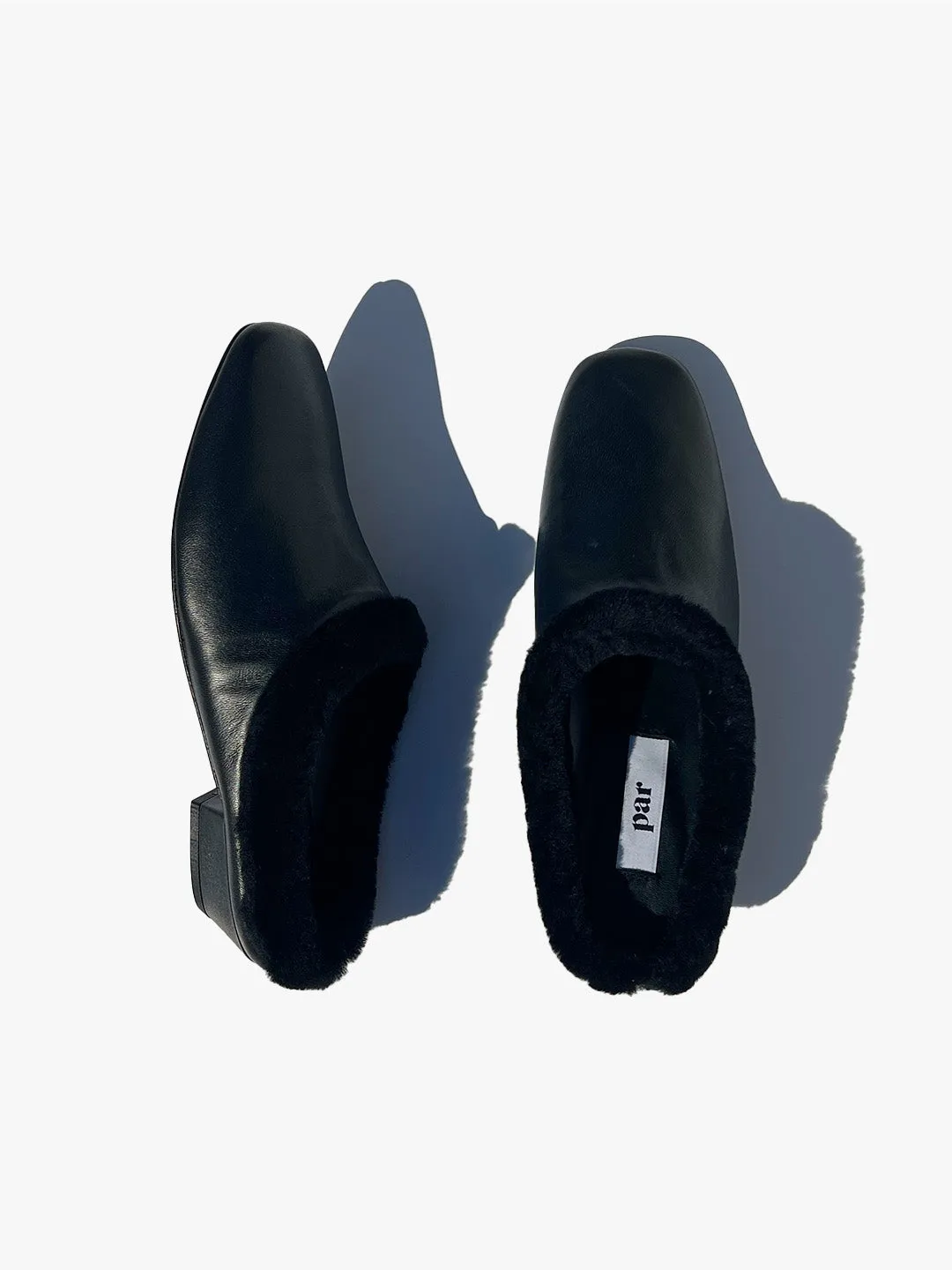 Matu Furry Mule  - Black