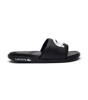 Men's Croco Dualiste Synthetic Logo Strap Slides Black/White