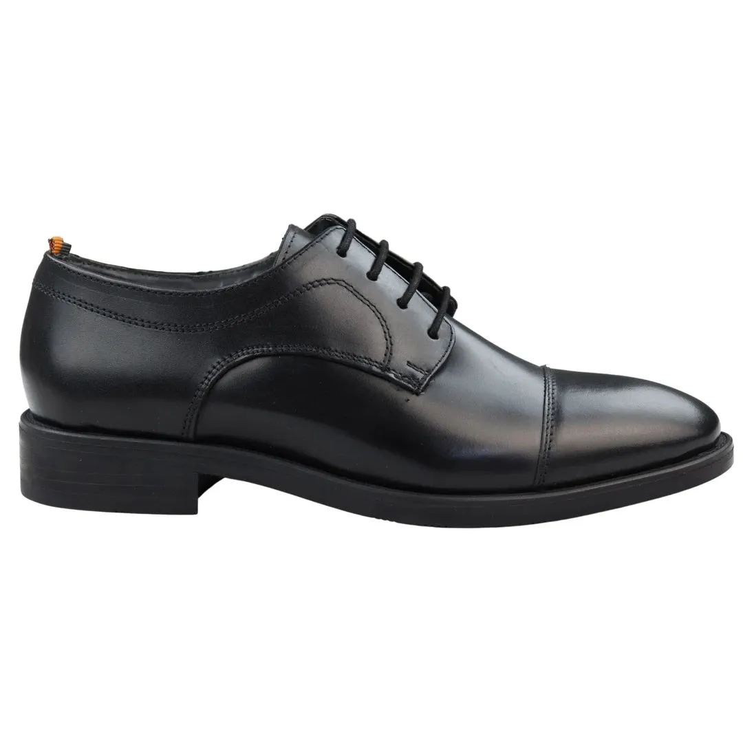 Mens Laced Derby Shoes Real Leather Black Brown Smart Casual Formal Dress Classic