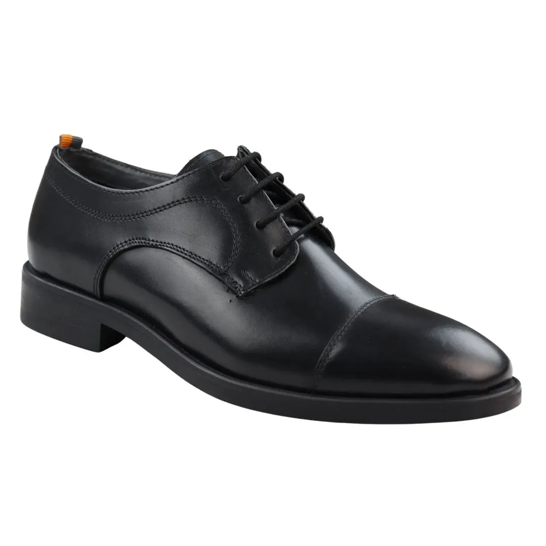 Mens Laced Derby Shoes Real Leather Black Brown Smart Casual Formal Dress Classic