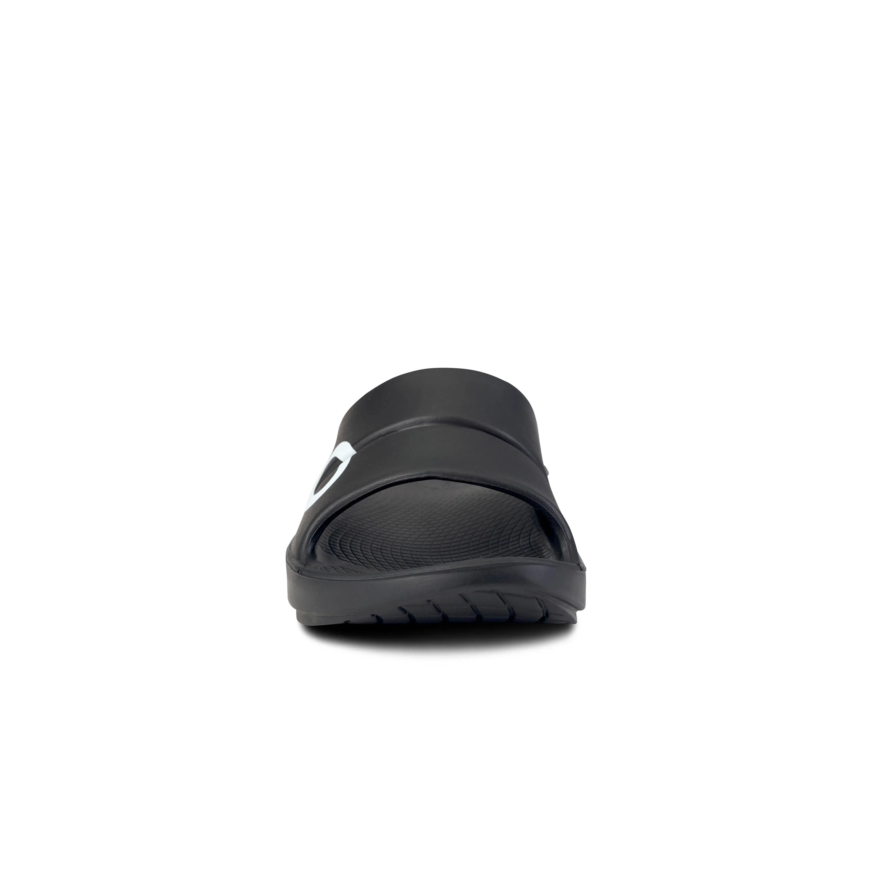 Men's Oofos OOahh Sport Slide Sandal Color: Black White