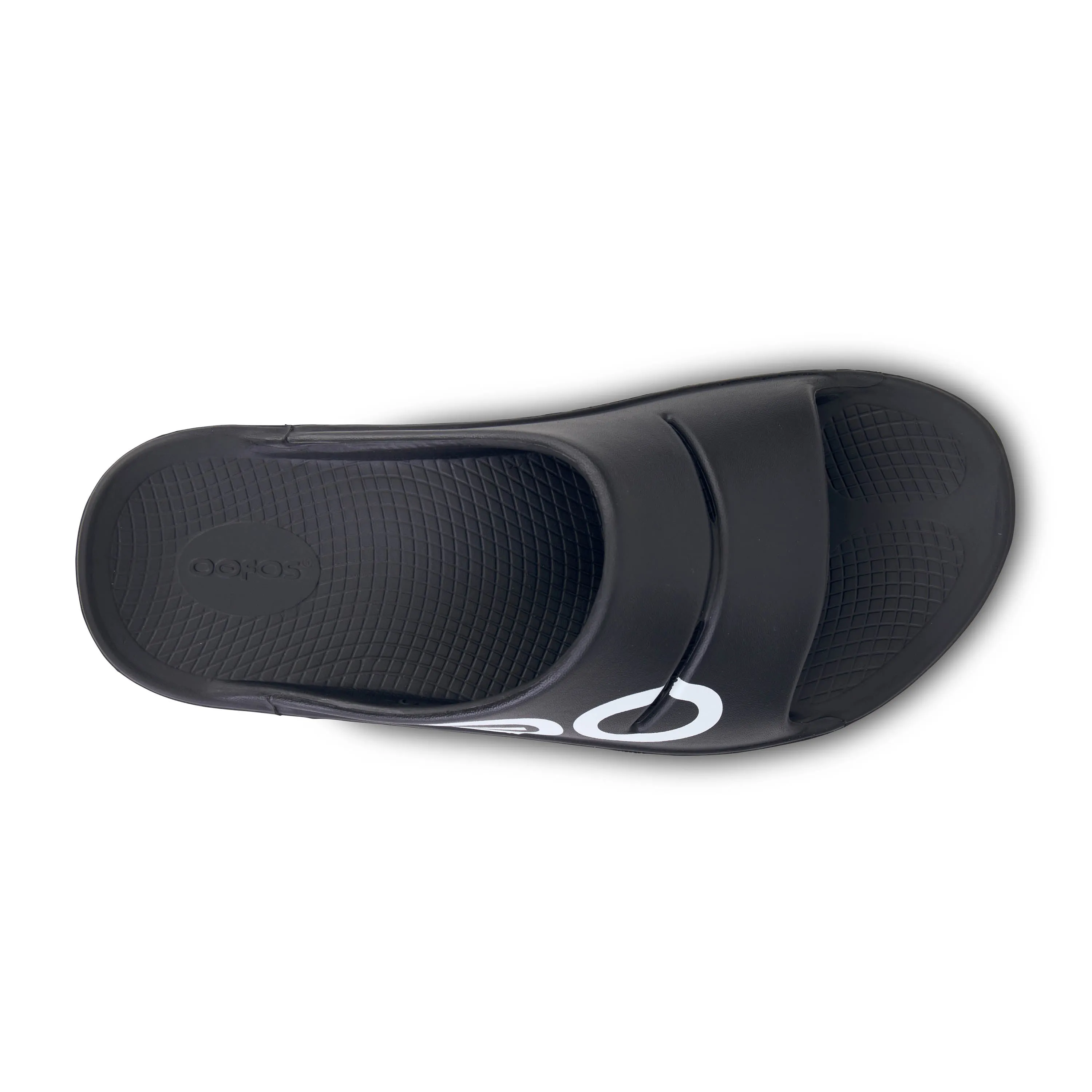 Men's Oofos OOahh Sport Slide Sandal Color: Black White