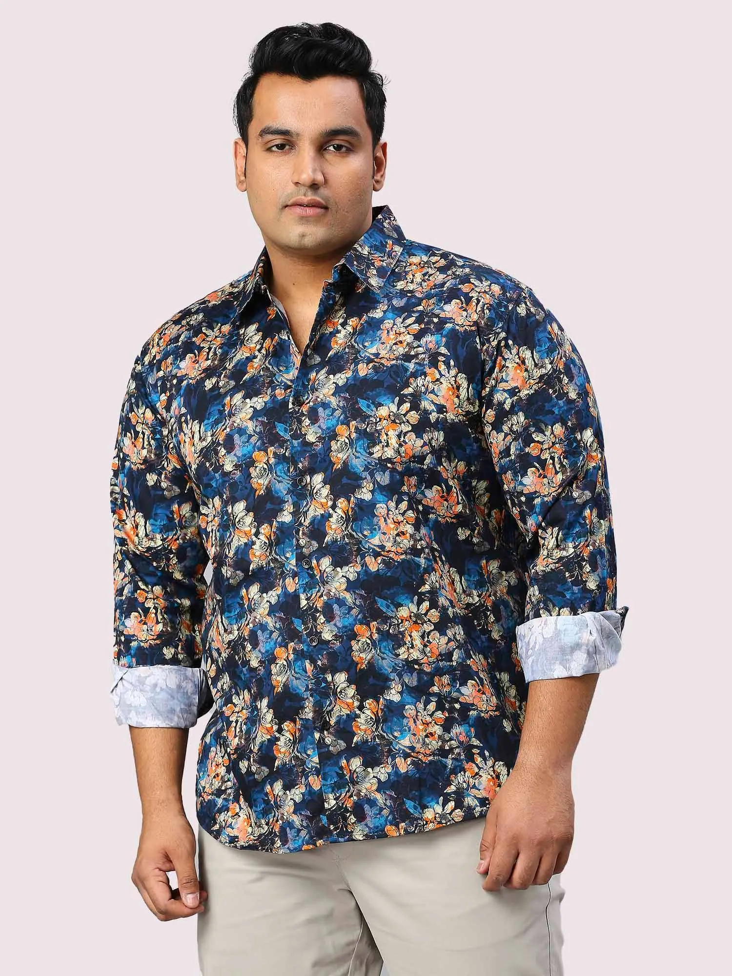 Midnight Miss Digital Printed Full Sleeve Men's Plus Size Shirt