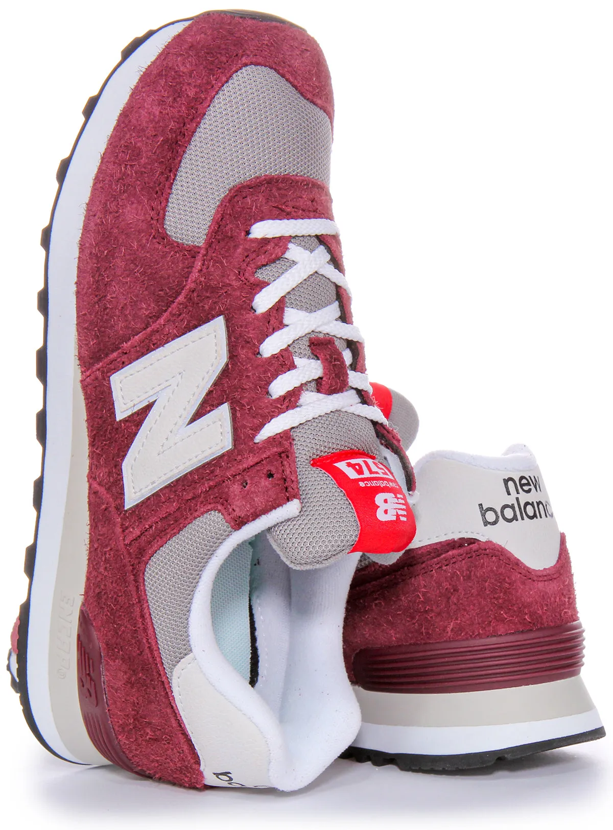 New Balance U574 BGH Trainers In Burgundy