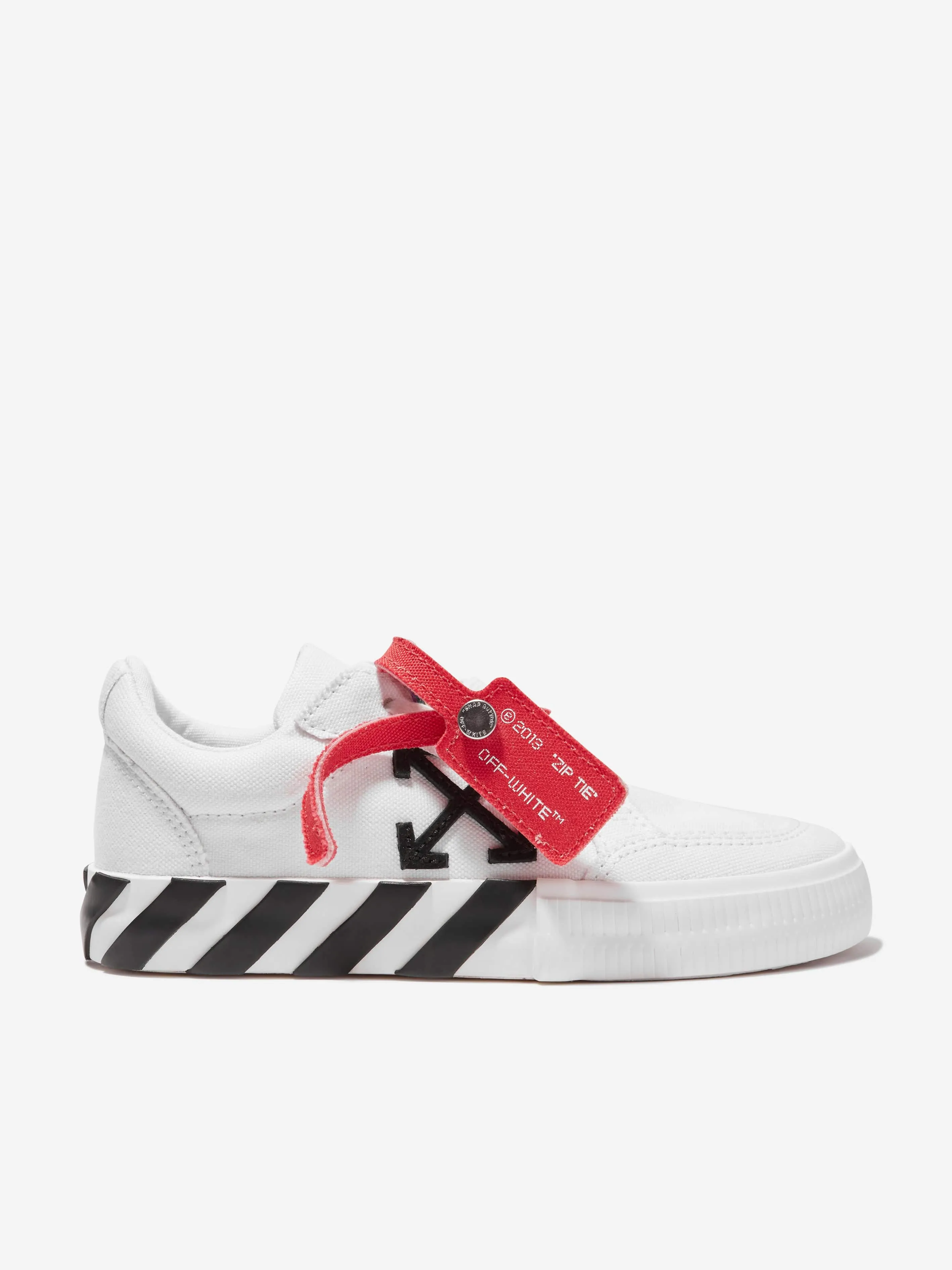 Off-White Boys Vulcanized Lace Up Trainers in White