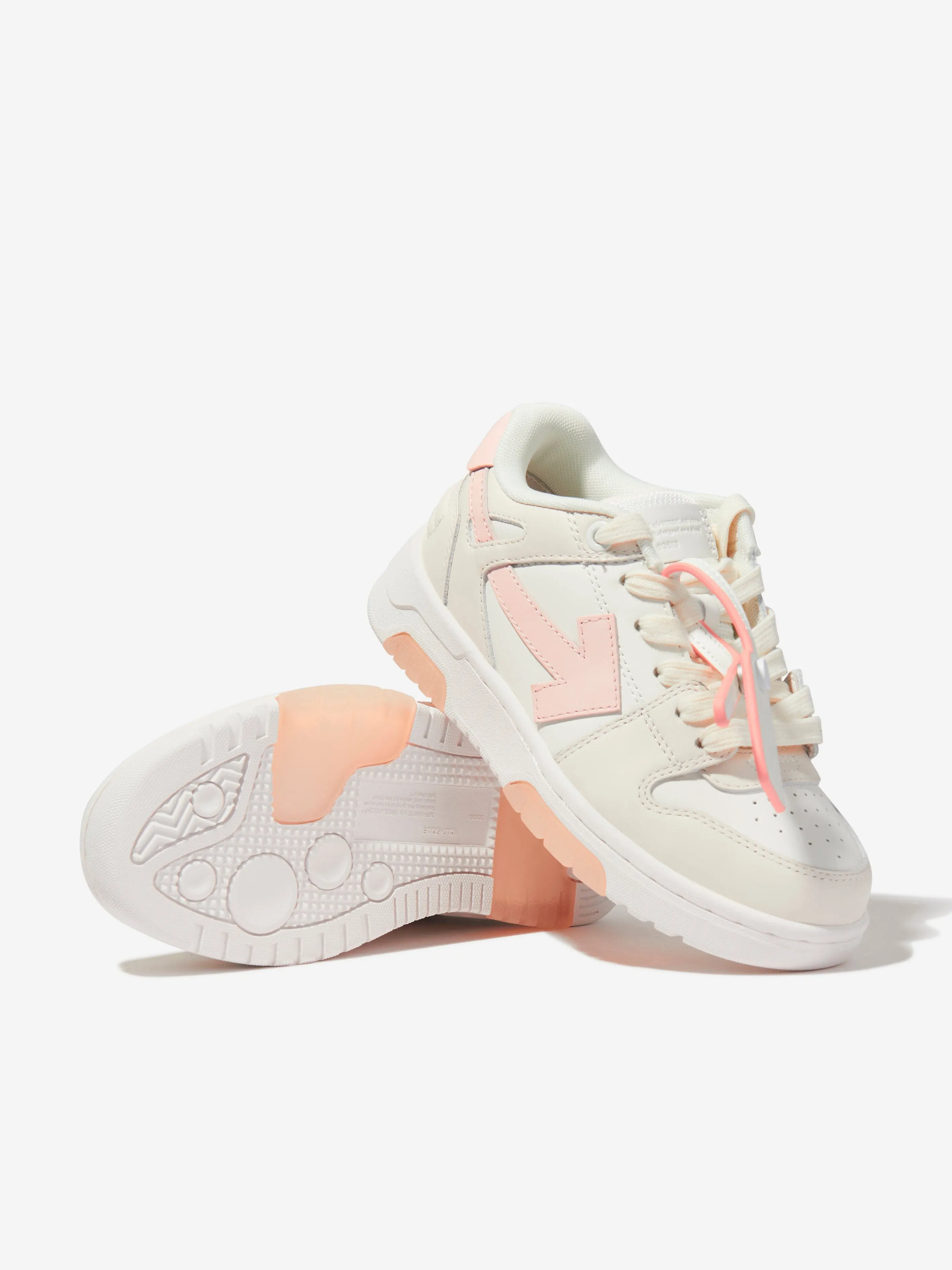 Off-White Girls Leather Out Of Office Trainers in White