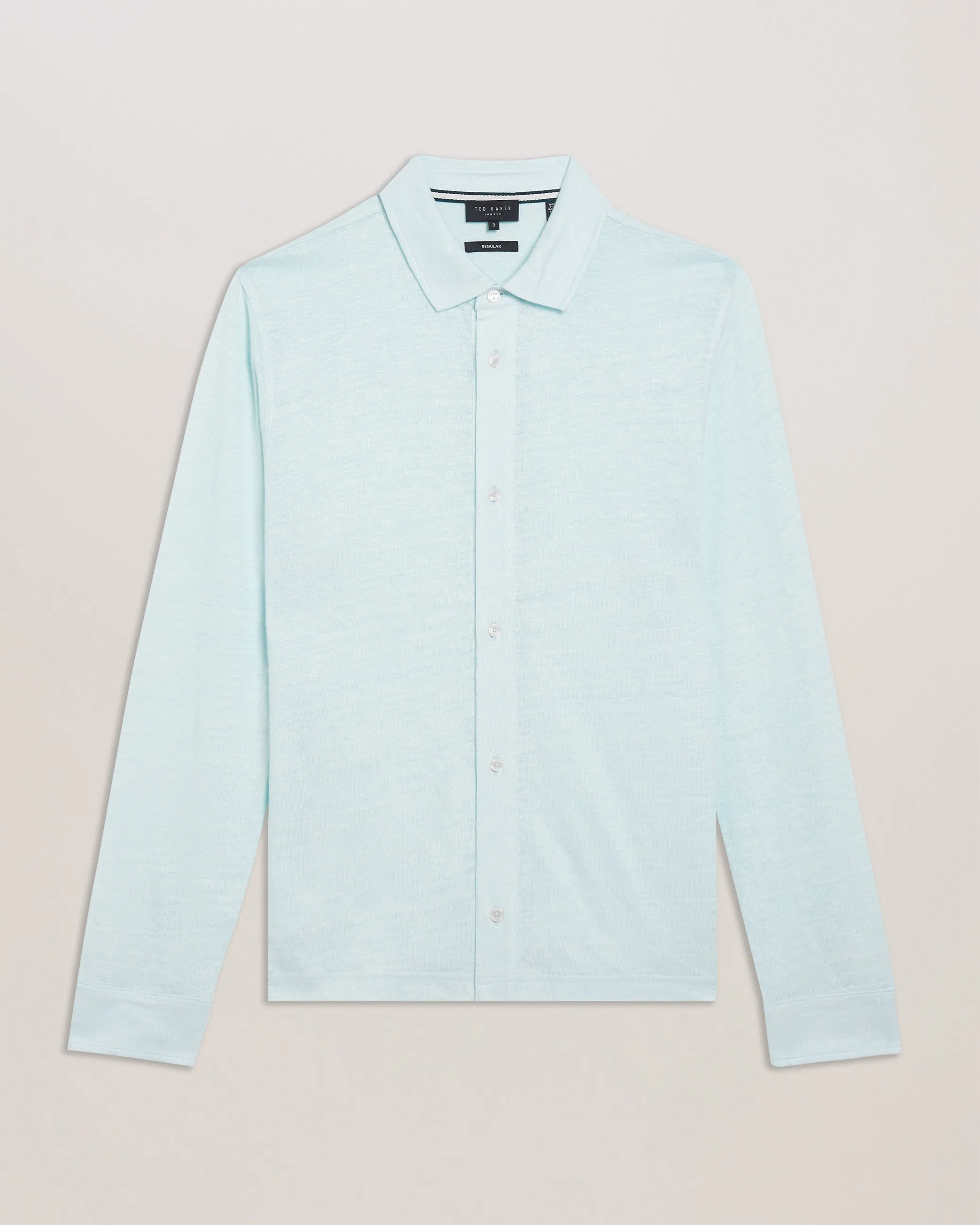 Panly Ls Regular Linen Button Through Pl-Blue