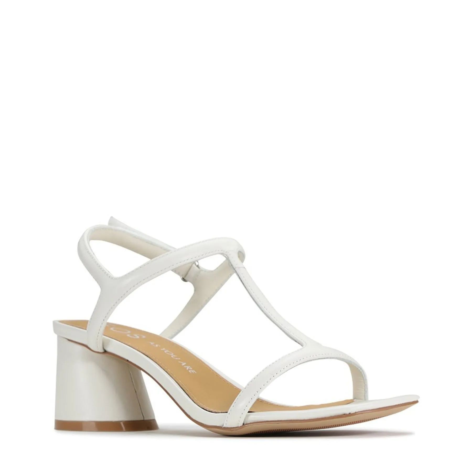 PETRAS LEATHER HEEL SANDAL