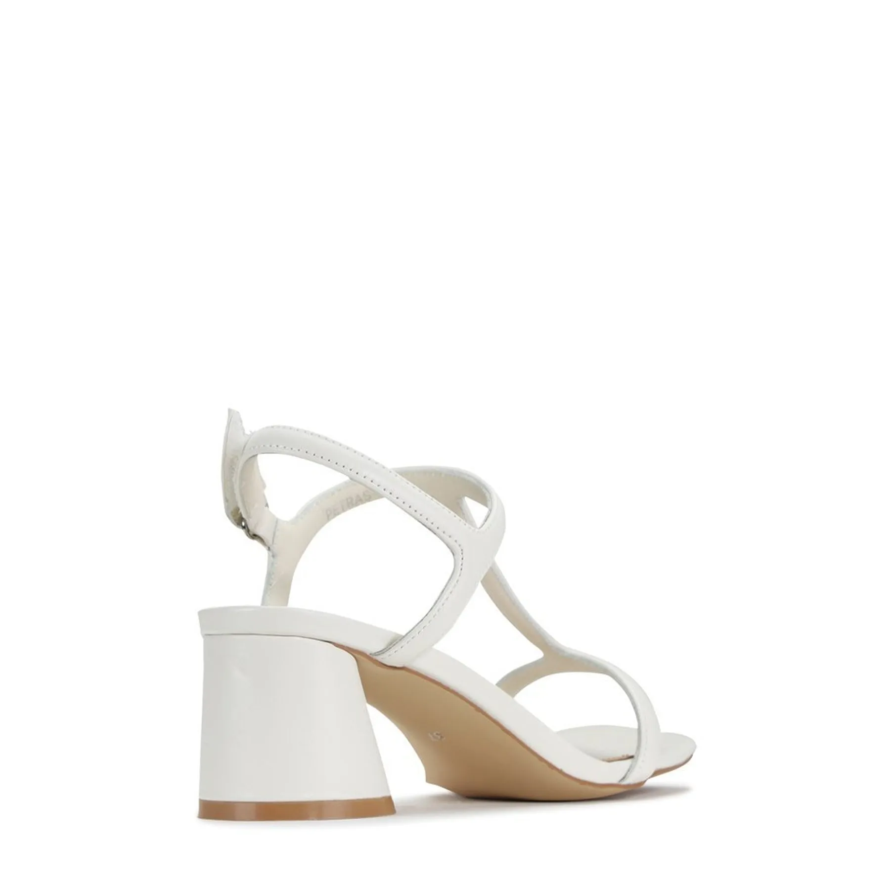 PETRAS LEATHER HEEL SANDAL